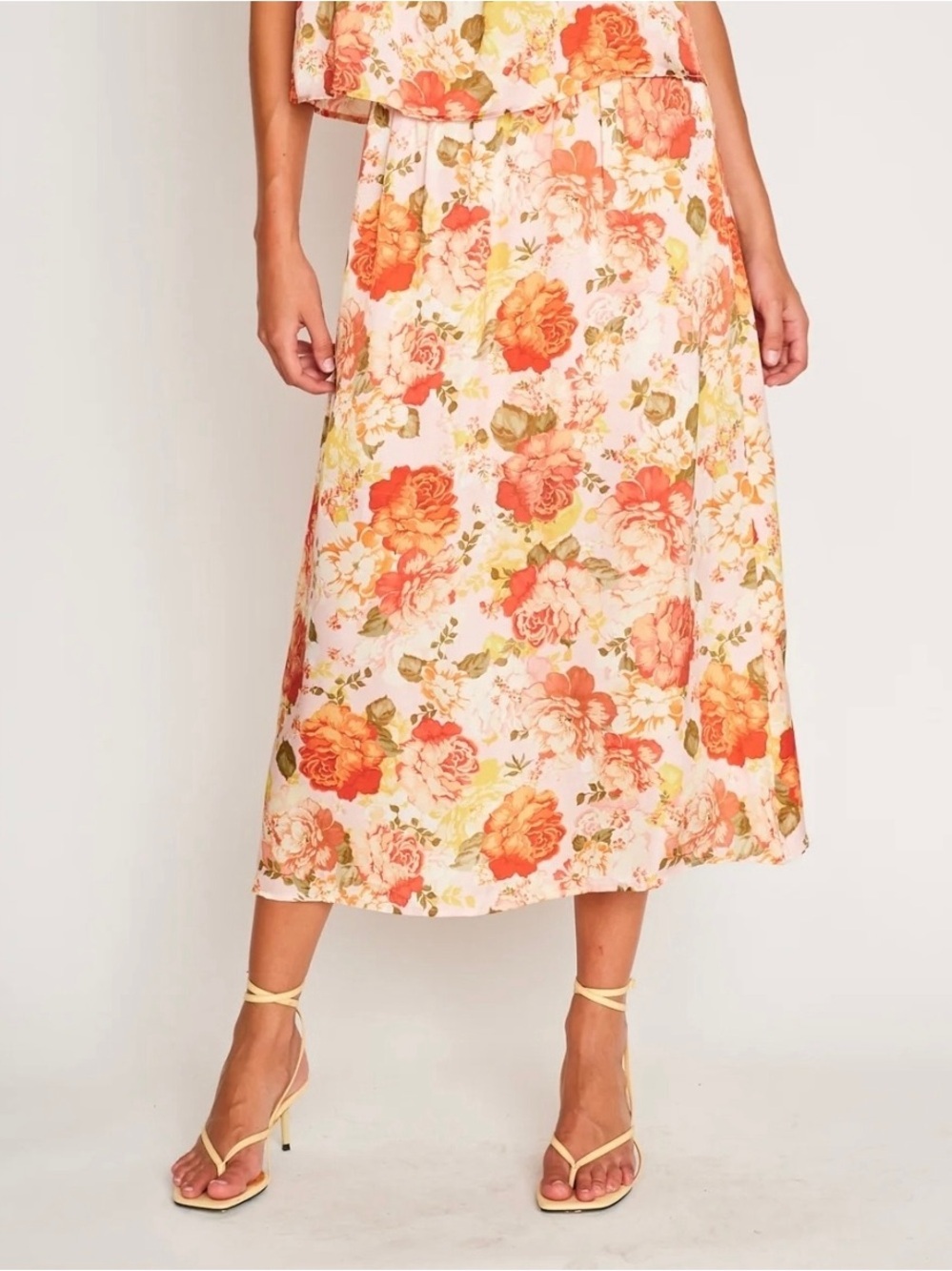 dRa Los Angeles for Anthropologie Amelia Midi skirt Positano Floral size M and L